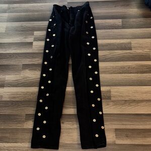 Lawman Black Jeans with buttons on side